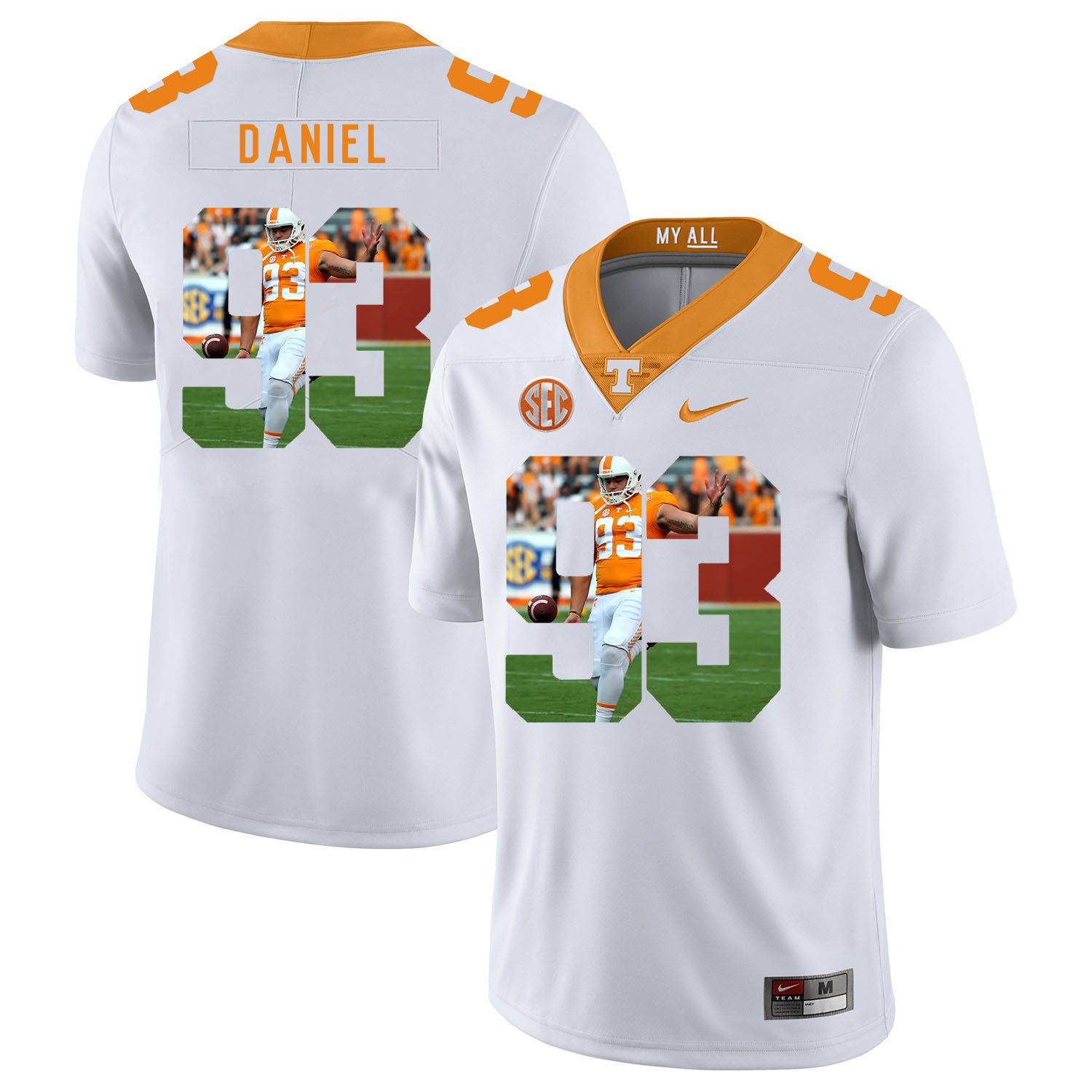 Men Tennessee Volunteers #93 Daniel White Fashion Edition Customized NCAA Jerseys